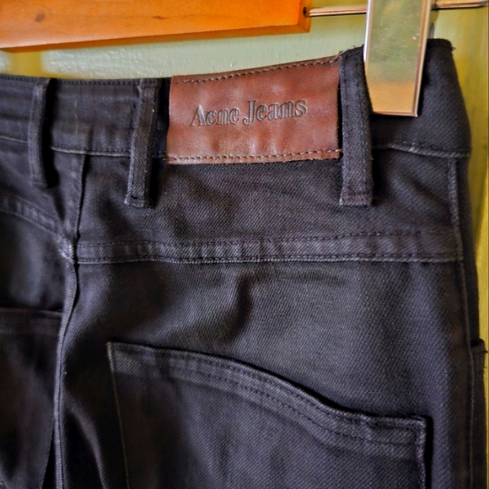 Vintage Acne Studios skinny waxed black Tube Cash designer jeans